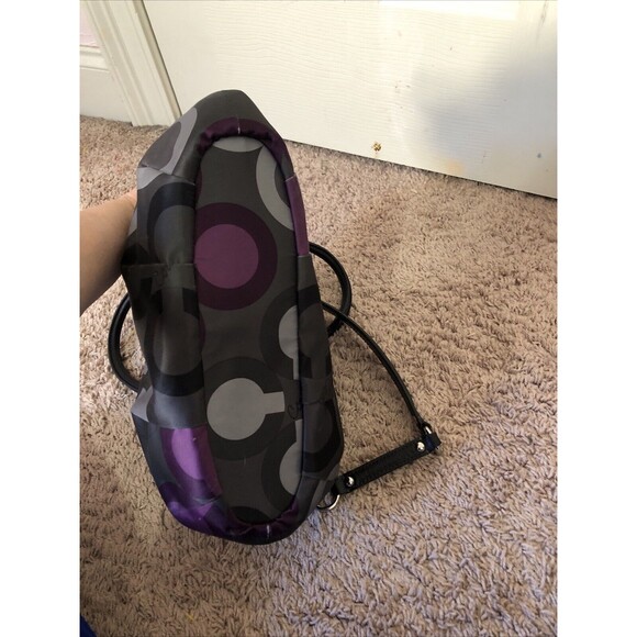 Coach Madison Sophia Sateen Clover Purse Handbag Black Purple Gray 15926 Y2K - Picture 9 of 12